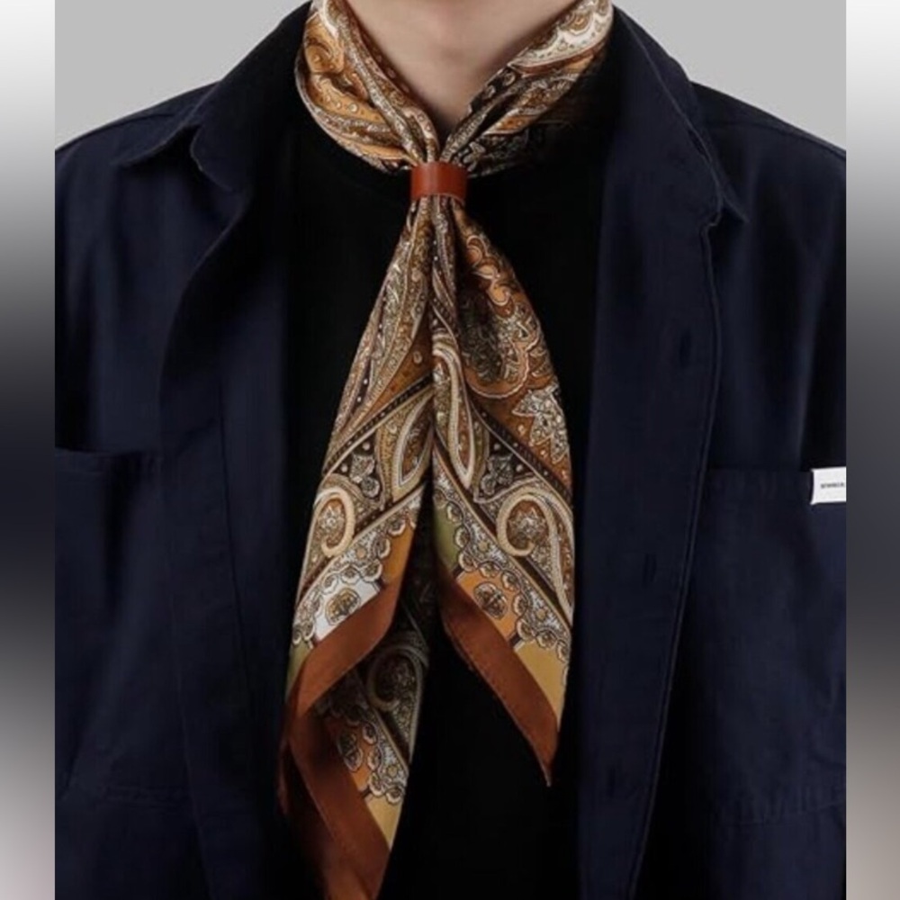 Square Silk Feeling Neck Scarf 27.5in